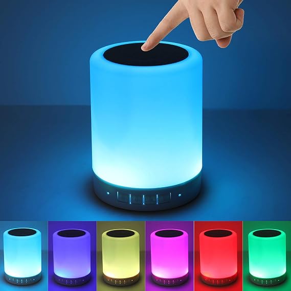 KPR Night Light Bluetooth Speaker, Portable Wireless Bluetooth Speakers, Touch Control Bedside Table Light, Outdoor Speakers Bluetooth, Best Gifts for Girl, Boy, Baby