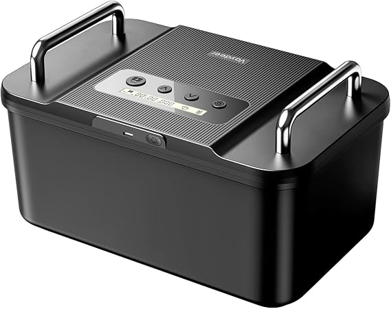 Vaydeer Phone Time Lock Box with Timer, USB-C Backup Power, Black
