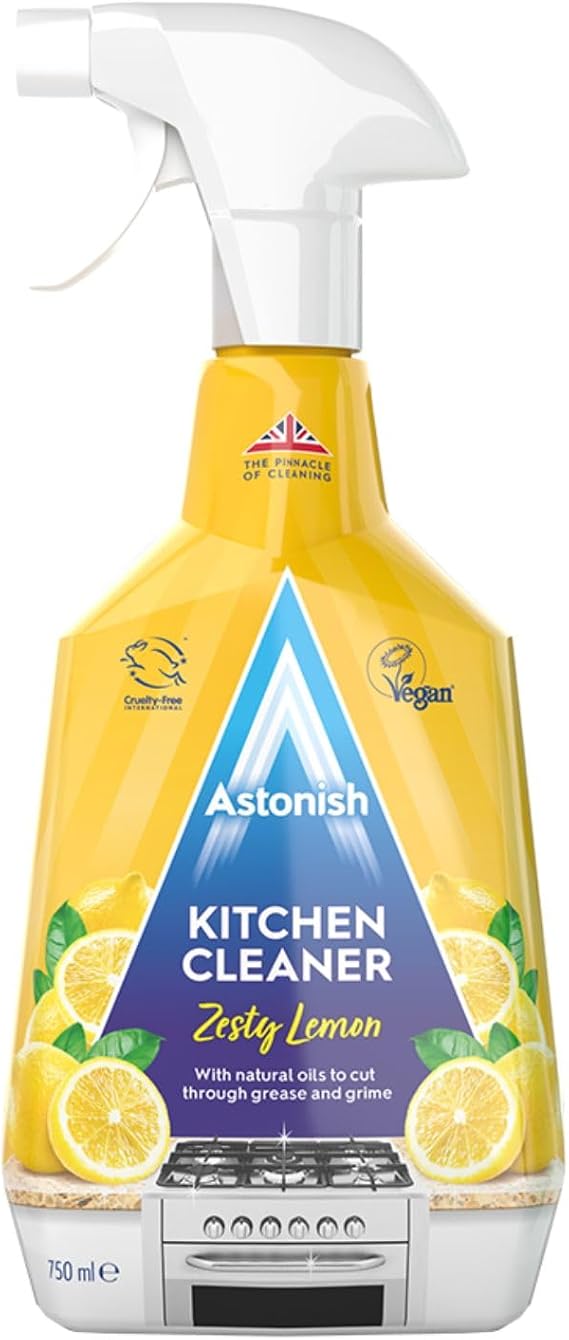Astonish Kitchen Cleaner Spray, Zesty Lemon Multi Surface Degreaser 25oz