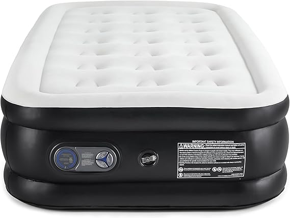 edx Air Mattress, Fiber-Tech, Foldable&Portable, Twin Size, 16 in Bed Height, Black