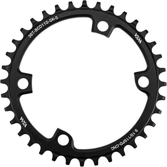 Chainring 110-BCD Chainring - 36T-44T Chainring Narrow Wide Single Chain Ring W/4 Bolt - 9/10/11 Speed Compatible - For Road/Mountain/BMX/MTB Bike(38T)