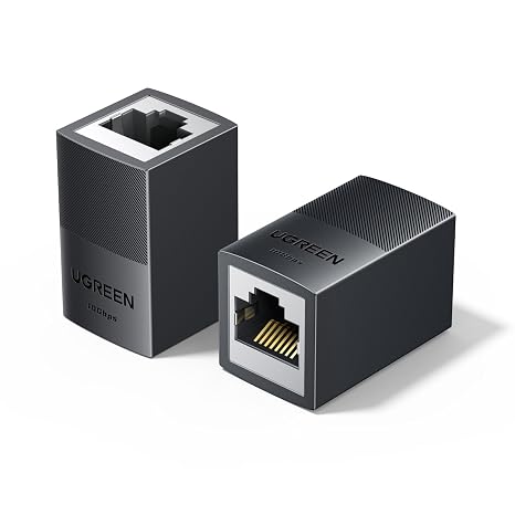 UGREEN RJ45 Coupler 2 Pack, 10Gbps PoE Shielded Adapter | Shielded Metal Housing with PoE Support. Extends Ethernet for Gaming, Office. Fits Cat7/Cat6/Cat5e Network Cables