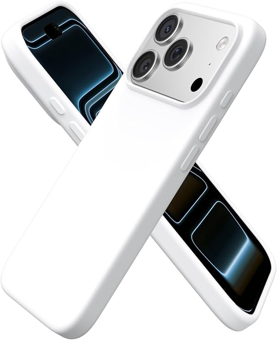 ORNARTO for iPhone 17 Pro Case 6.3", Slim Liquid Silicone,White