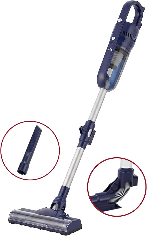 Sinbo SVC 8640 Esnek Dikey Elektrikli Süpürge, 600 W, 16 kPa Emiş Gücü, 800 ml Toz Haznesi, HEPA Filtreli, 2’si 1 Arada Kablolu Süpürge