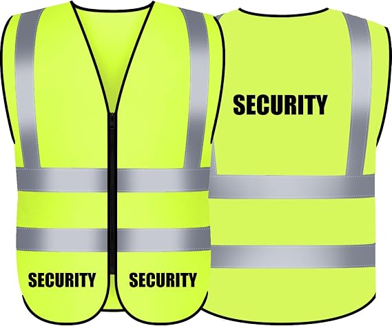 High Visibility Safety Vest Class 2 ANSI Standard Security Guard Vest Security Vest For Mall School Safety Bouncer