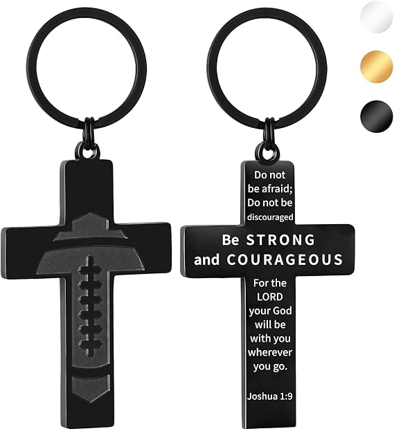 Football/Baseball/Soccer/Basketball Cross Keychain for Men Sport Gifts