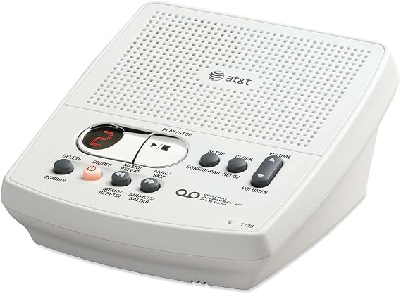 AT&T 1739 Corded Digital Answering System, White
