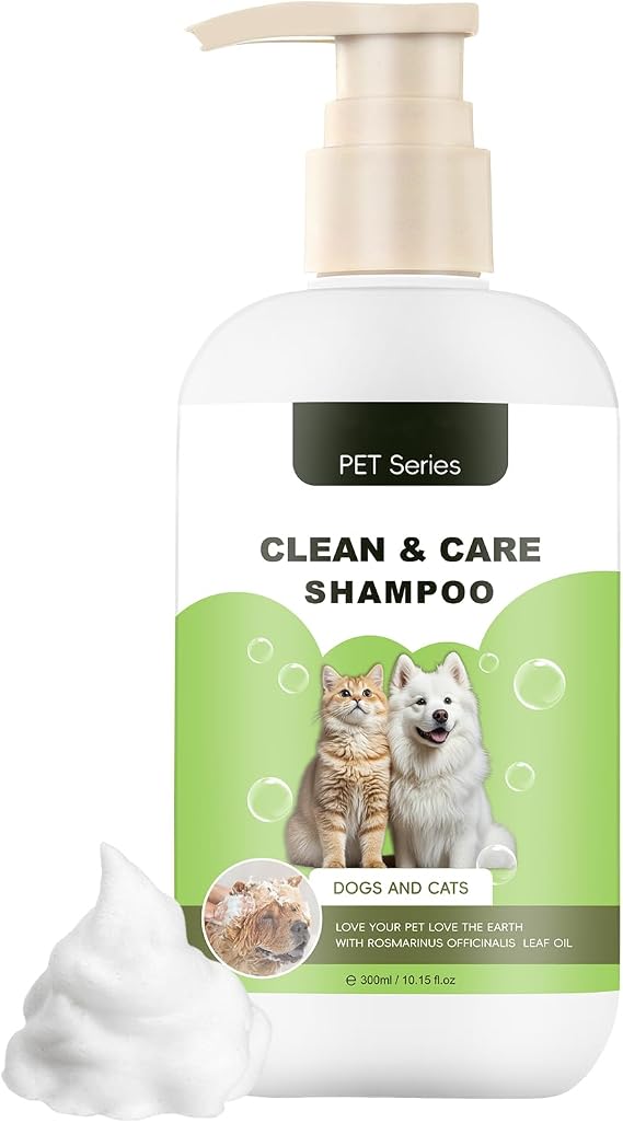 Pet Shampoo, Clean Care Shampoo for Dogs and Cats, Seasonal Itch Relief Shampoo, for Allergies, Itching, Skin and Coat Supplement, Helps Shedding-Gentle Care for Long, Short & Curly Hair