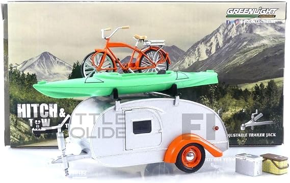 Greenlight 18460B Collectible Miniature Car, Silver/Orange