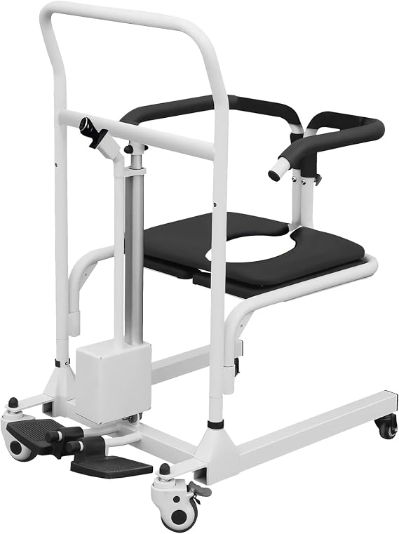 Electric Transfer Lift Wheelchair for Home,Portable Patient Lift for Car,Folding Patient Lift Transfer Chair,Handicap Shower Chair Aid,Commode Toilet Transfer Chairs for Seniors