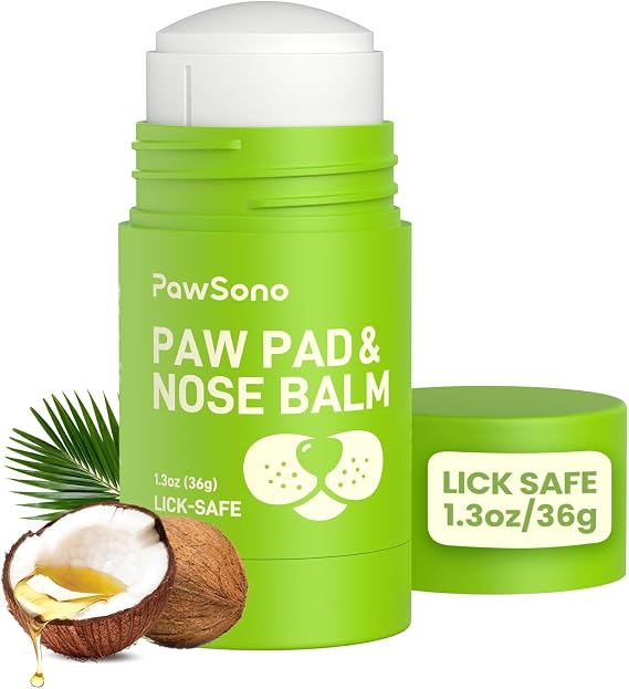 PawSono Lick-Safe Dog Paw & Nose Balm Stick with Coconut Oil, Stop Licking