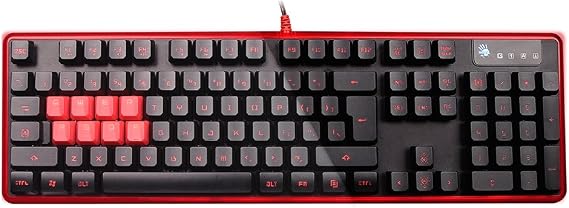 Bloody B2278 8-Key Light Strike (LK) Semi Optical Mechanical Gaming Keyboard Red LED Backlit 8 LK Blue Switch