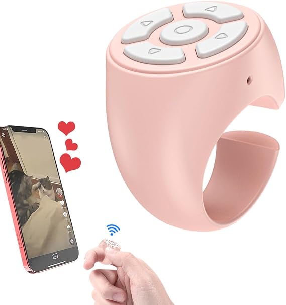 Scrolling Ring - TIK-Tok Wireless Finger Scroller | Remote Control Ring | Blue Tooth Finger Ring Page Turning Remote Control | Fingertip Scrolling Clicker Control Volume And Interface For Home