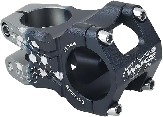 31.8 Stem 50mm Bike Stem Mountain Bike Stem Short Handlebar Stem for Most Bicycle, Road Bike, MTB, BMX, Fixie Gear, Cycling (Aluminum Alloy, Black Red)