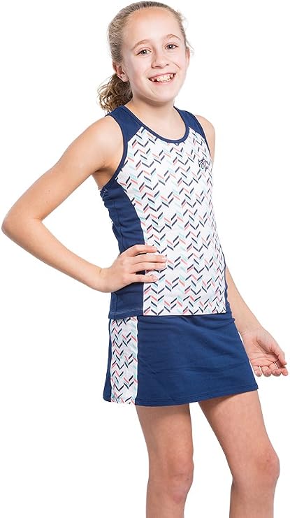 Street Tennis Club Girls Tennis Dress & Golf Outfit, Athletic Skirts Dress with Built-in Shorts - Girls Active Golf and Tennis Clothes Navy X-Large (11-12 Years)