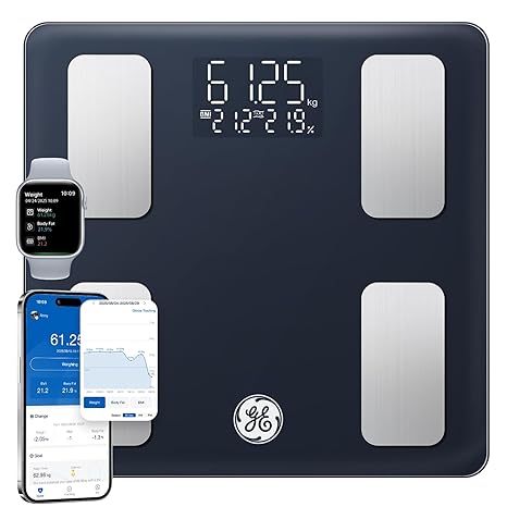 GE Smart Scale for Body Fat, Weight, BMI, Muscle Mass Accurate 180kg LED