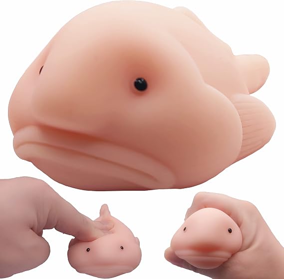 Blobfish Toy, Pull, Stretch and Squeeze Stress, Cute Fish Toy for Anxiety Relief, Funny Cute Sensory Toys for Autism, Birthday, Christmas, Office, Stocking Stuffer Gift
