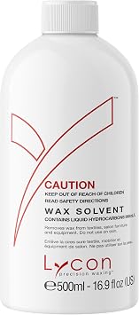 Lycon Wax Solvent, Post Wax Remover Oil and Pot Cleaner, Suitable for Use on Carpet, Clothing, Furniture and More, 500ml