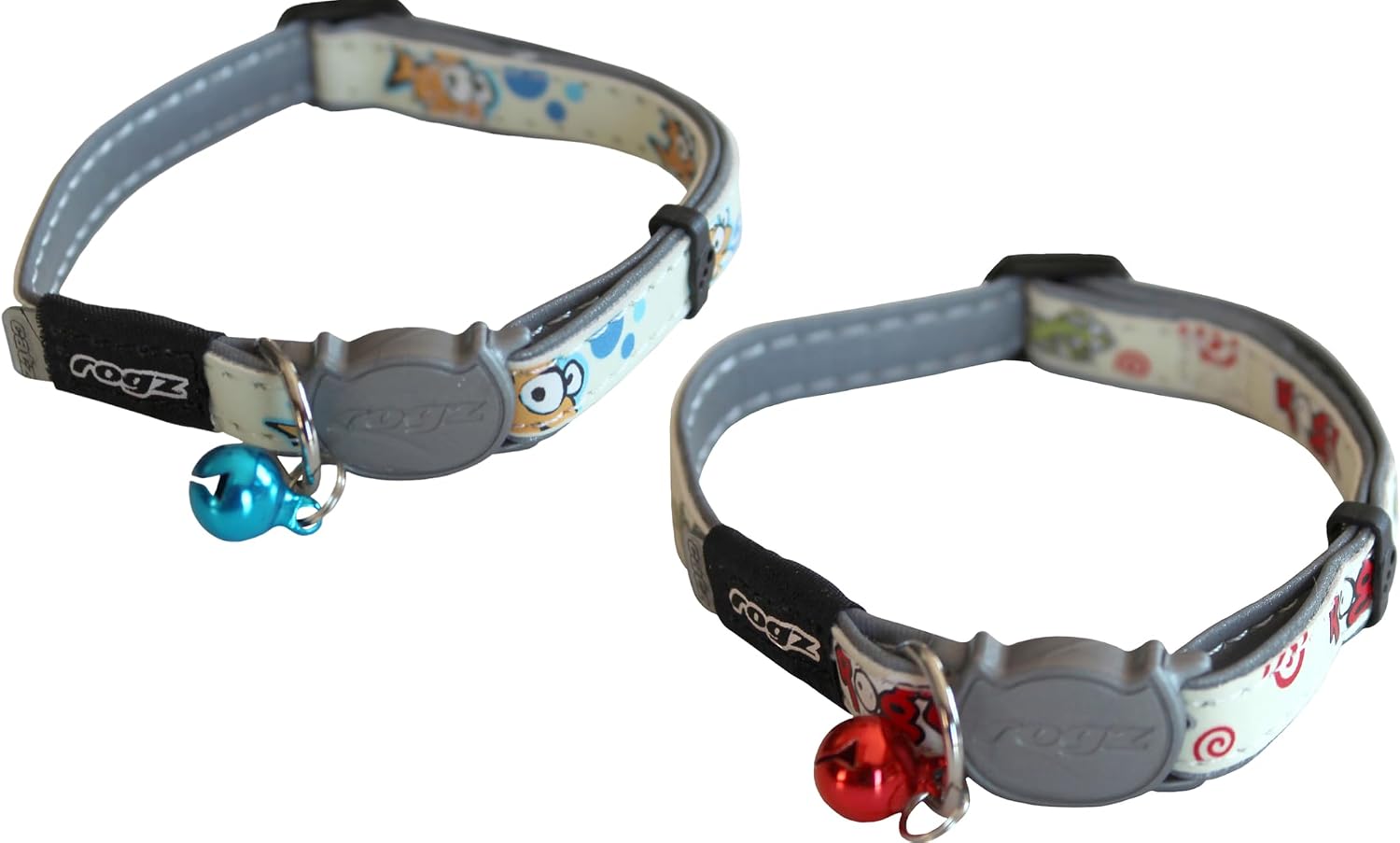 Rogz Glowcat Cat Collar Gecko and Goldfish Bundle