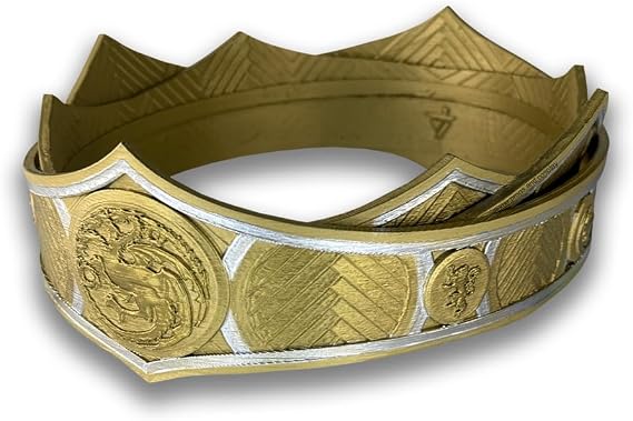 Crown Queen of Dragon House Gold Tiara Princess Cosplay Headwear Women Girls Headbands Hair Jewelry Halloween 3D Printed Party Prop