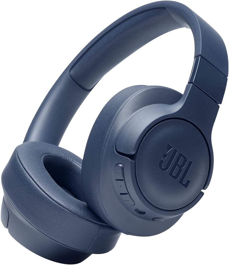 JBL Tune 710BT Wireless Bluetooth Over Ear Headphones with Microphone, 50H Battery, Hands-Free Calling, Portable (Blue)