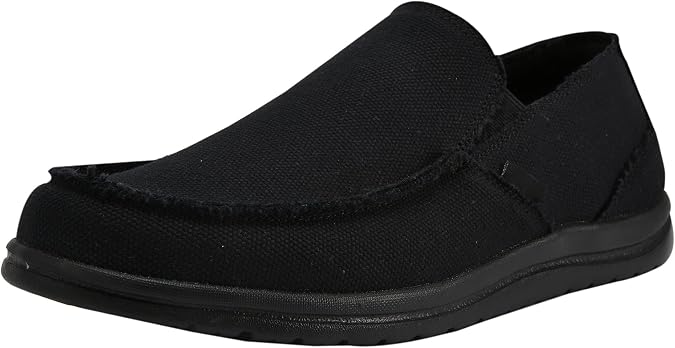 Mens Canvas Shoes Slip On Loafers Deck Walking Lightweight Slip-ons | Casual Barefoot Flat Boat Shoes