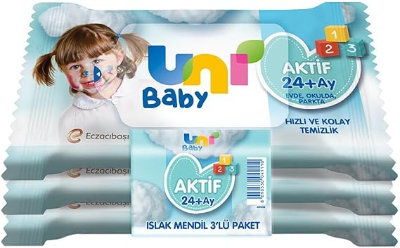 Uni Baby Active Pocket Wipes 3*15 Leaf
