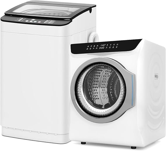 Auertech Portable Washer and Dryer Combo Set, 2.8 CU. FT. Portable Clothes Dryers with Boot Dryer, 28 lbs Fully Automatic Washing Machine, Compact Washer and Dryer for Apartment, RV, Dorm