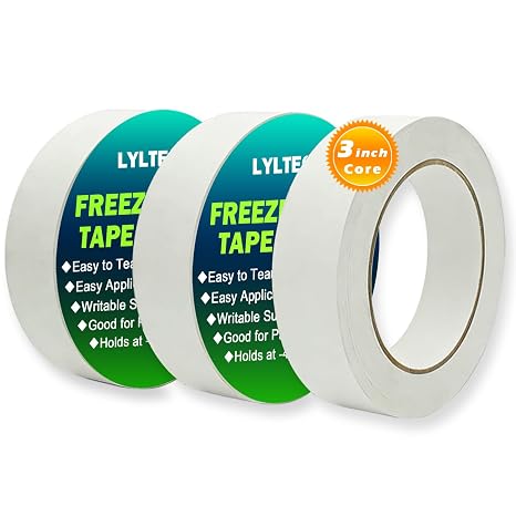 LYLTECH 164 Yards Freezer Tape 3 Rolls x 3/4 in x 54.7yd -3in Core