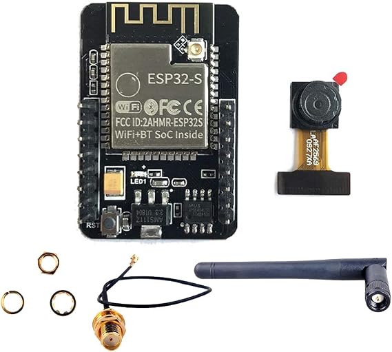 ESP32-CAM ESP32 Camera Module WiFi + Bluetooth Dual Cores Development Board for Arduino with 2.4GHz Antenna, Built-in 520 KB SRAM, External 4M PSRAM