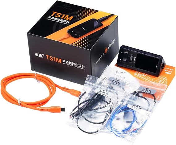 MINIWARE TS1M Multi-Function Mini Soldering Station, 200W Max, 100-450°C Temp Range, Dual Power Input (PD3.1 140W/DC 200W), 1.47" TFT Display, for 210/245/H100 Series Handles