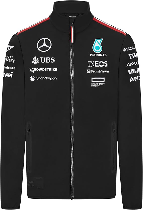 MERCEDES AMG PETRONAS F1 Men's 2024 Team Softshell Jacket - Black - Size: XXL