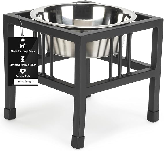 Baron Single Bowl Dog Feeder - Elevated Diner - 10" Tall
