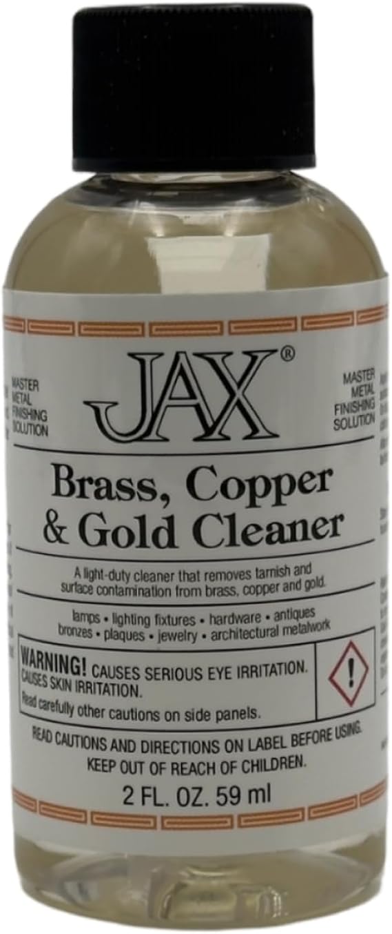 Jax真鍮、銅、金クリーナー - 金属仕上げ液 - 繊細な金属用の軽量クリーナー - 2オンス
