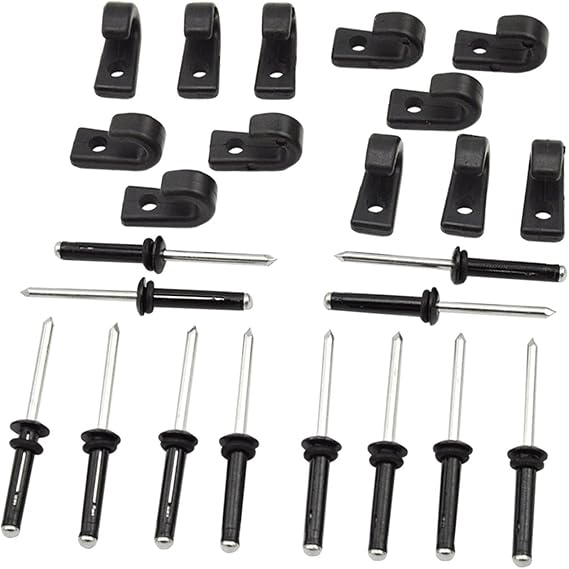 Kayak Kayak Plastic J-Hook Tail Deck Elastic Rope Canoe J-Shaped Hanging Buckle Aluminum Rivet Set