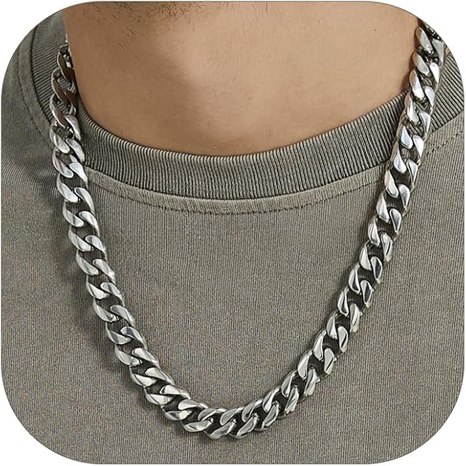ChainsHouse Miami Cuban Link Chain Necklace for Men Women Waterproof