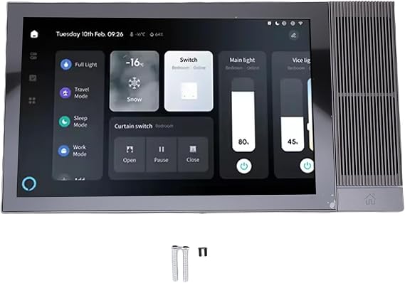 banapoy WiFi Smart Home Control Panel, 8 Inch Touch Screen Multifunctional Wall Central Control Panel Programmable Music Player, Support App Voice Controlled