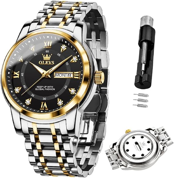 OLEVS Men's Watch Stainless Steel Band 30M Waterproof Calendar Luminous Fragrance Cotton for Work & Casual Occasions Popular