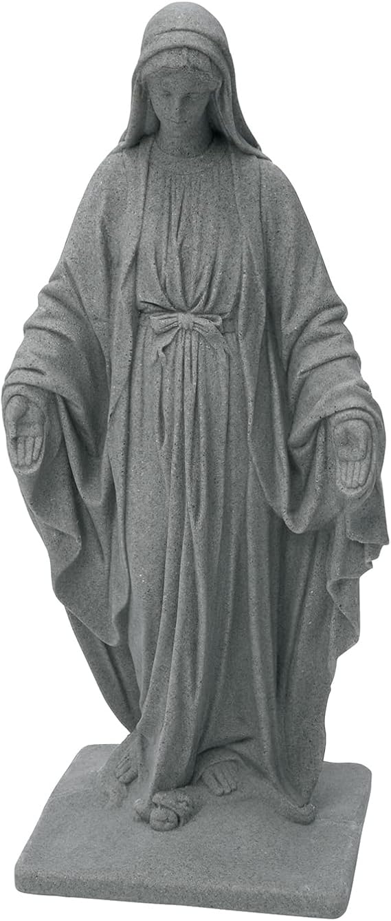 Virgin Mary Statue Natural Granite Appearance Made of Resin Lightweight 34