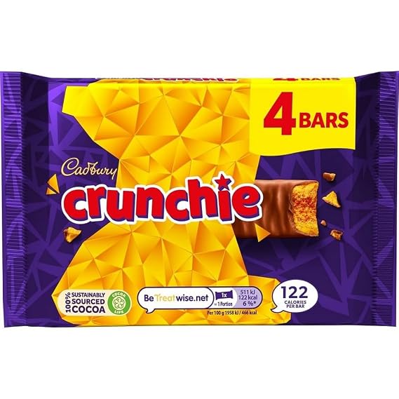 Cadbury Crunchie Chocolate Bar 4Pk 104.4g (Pack of 1)