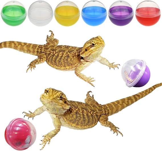 6 Pcs Bearded Dragon Feeding Toys - Interactive Food Balls for Lizards, Geckos & Small Pets