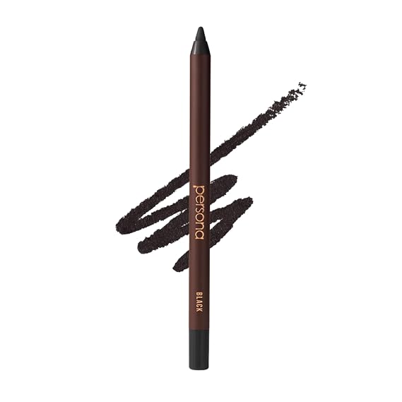 PERSONA 24HR Black Waterproof Eyeliner Pencil, Creamy & Sharpenable | Smudgeable for lash line and waterline, all-day to all-night wear, vegan, cruelty-free, paraben-free, made in USA