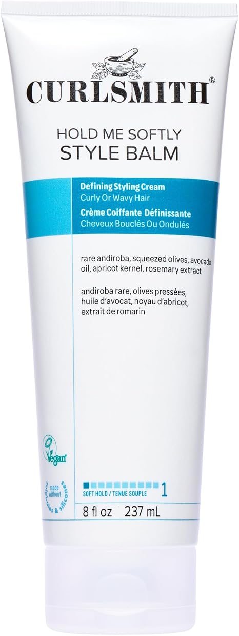 Curlsmith - Hold Me Softly Style Balm - Vegan Soft Hold Styling Cream for Wavy and Curly Hair, Natural Look
