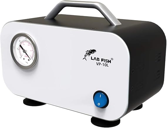 LAB FISH VP-10L Lab Vacuum Filtration Pump, 10L/min | Negative pressure, oilless,diaphragm, portable, for lab filtration, chemical & sample prep