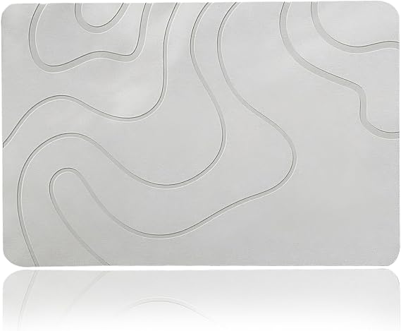 Diatomite Bath Mat, Quick Dry Non Slip Bath Mats for Bathroom Floor or Kitchen, Absorbent & Stylish Bathroom Mat(40x60cm, Light Grey)