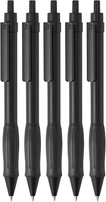 Kaco KEYBO Gel Ink Pens Black 5 Pieces 0.5mm Fine Point Aesthetic Pens School Office Supplies Stationery