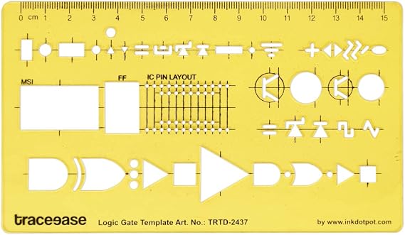 Traceease Electrical Drafting Logic Gate Template Drawing Stencil,Designing Template Measuring Ruler