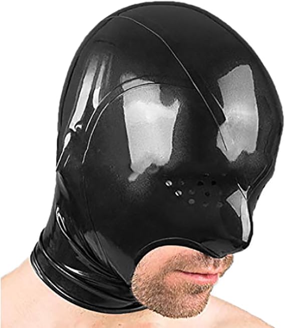 Latex Hood Microporous Mask,Handmade Rubber Mask Open Mouth