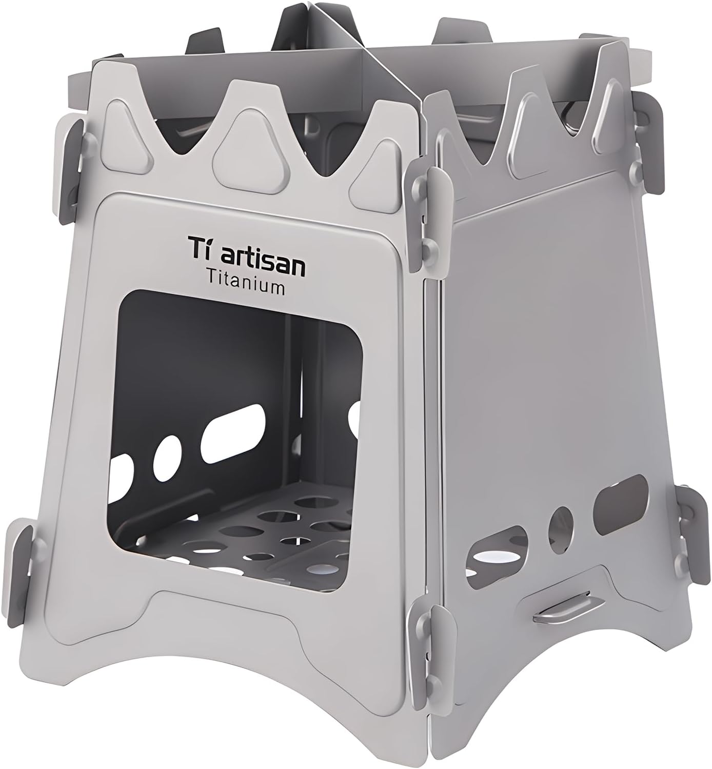 Titanium Wood Burning Stove, Camping Stove, Foldable Titanium Portable Backpacking Stove for Outdoor Camping Picnic BBQ