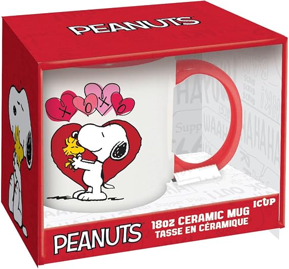 ICUP Peanuts XOXO 18oz Ceramic Mug - Officially Licensed Peanuts Merchandise & Collectibles